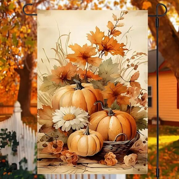 Other - Autumn Harvest Garden Flag - 1PC, 12X18 inch.
